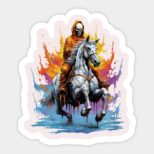 Skeleton Horse Rider Sticker by Giorgi's